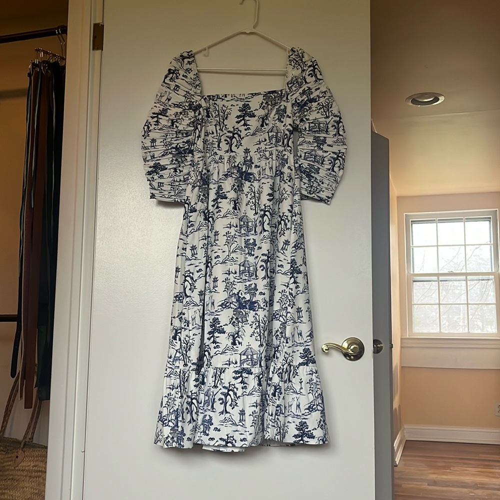 O.P.T. Bonnie Dress in Dark Blue Toile